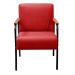 Kit 04 Poltronas Decorativas Jade Braço Fixo Preto - Suede Vermelho