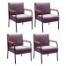 Kit 04 Poltronas Decorativas Jade Braço Fixo Preto - Veludo Roxo