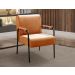 Kit 04 Poltronas Decorativas Jade Braço Fixo Preto - Veludo Terracota