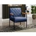 Kit 2 Poltrona Decorativa Ludmilla Braço Fixo Preto - Linho Azul