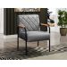 Kit 2 Poltrona Decorativa Ludmilla Braço Fixo Preto - Linho Cinza