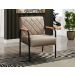 Kit 2 Poltrona Decorativa Ludmilla Braço Fixo Preto - Linho Marrom