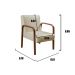 Kit C/ 4 Poltronas Decorativas Anita Braço Madeira Para Recepção - Corino Bege