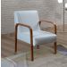 Kit C/ 4 Poltronas Decorativas Anita Braço Madeira Para Recepção - Corino Branco