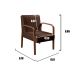Kit C/ 4 Poltronas Decorativas Anita Braço Madeira Para Recepção - Corino Marrom