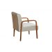 Kit C/ 4 Poltronas Decorativas Anita Braço Madeira Para Recepção - Suede Bege Claro