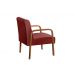 Kit C/ 4 Poltronas Decorativas Anita Braço Madeira Para Recepção - Suede Bordô