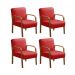 Kit C/ 4 Poltronas Decorativas Anita Braço Madeira Para Recepção - Suede Vermelho