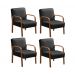 Kit C/ 4 Poltronas Decorativas Anita Braço Madeira Para Recepção - Veludo Preto