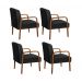 Kit C/ 4 Poltronas Decorativas Anita Braço Madeira Para Recepção - Veludo Preto