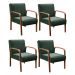Kit C/ 4 Poltronas Decorativas Anita Braço Madeira Para Recepção - Veludo Verde