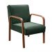 Kit C/ 4 Poltronas Decorativas Anita Braço Madeira Para Recepção - Veludo Verde