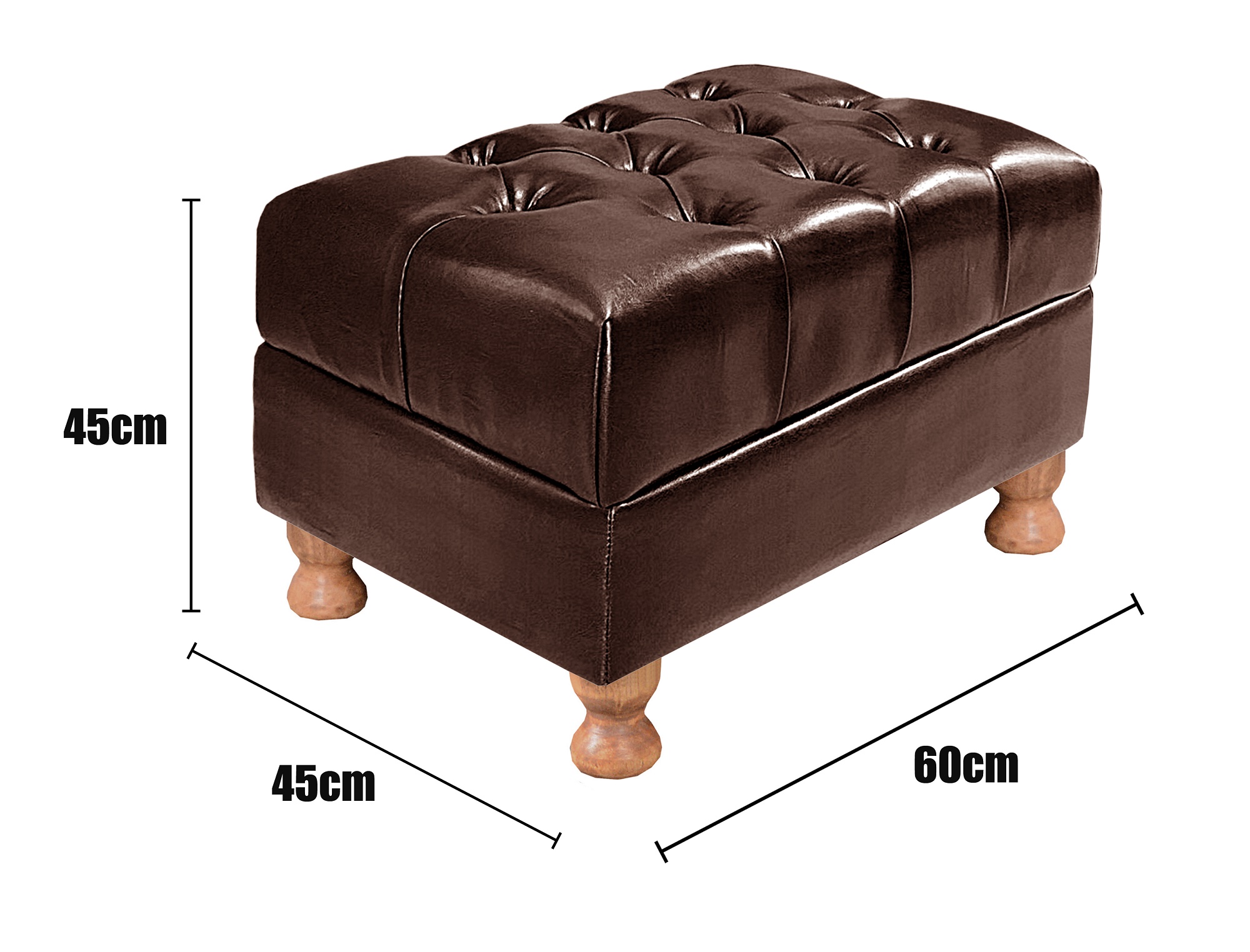 Kit Conjunto Poltrona Com Puff Chesterfield Capitonê Luís Xv - Couríssimo Café