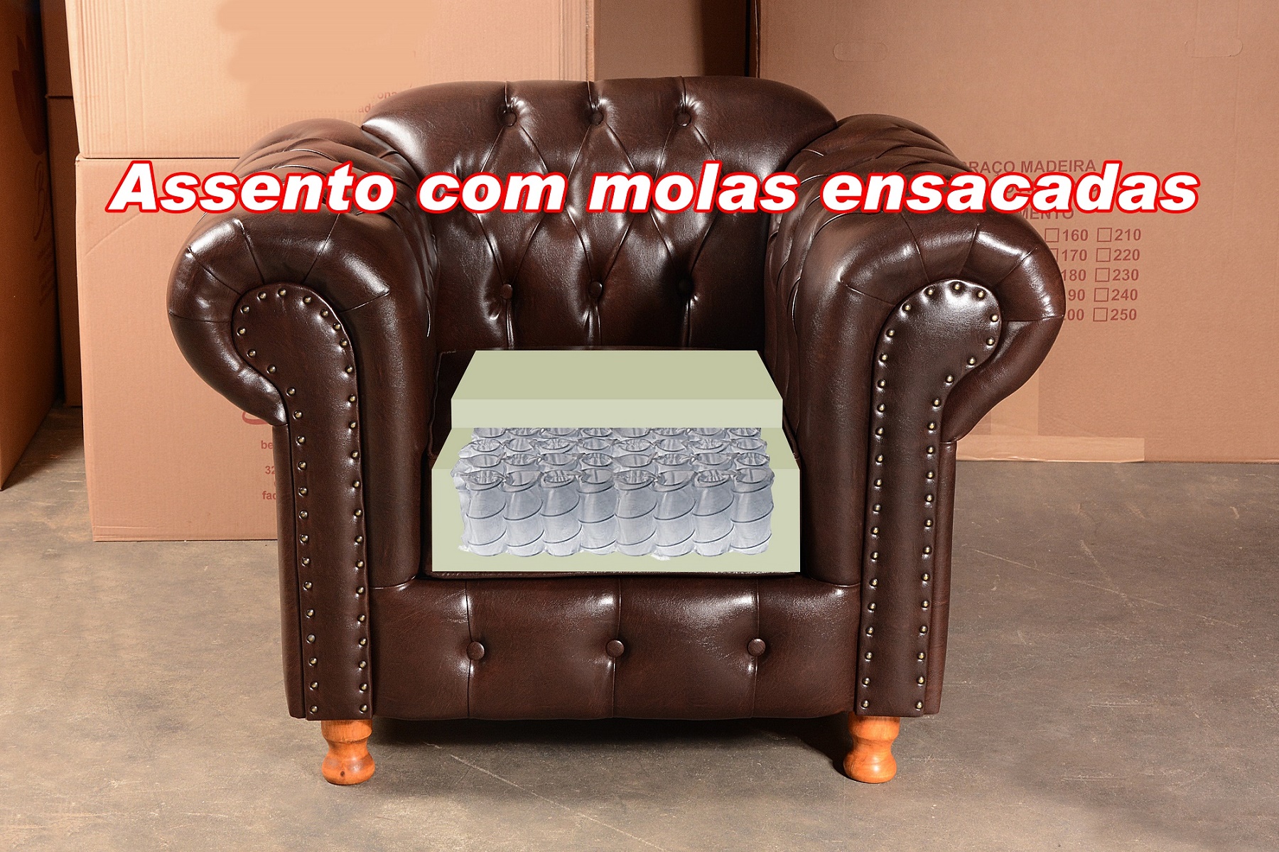 Kit Conjunto Poltrona Com Puff Chesterfield Capitonê Luís Xv - Couríssimo Café