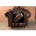 Kit Conjunto Poltrona Com Puff Chesterfield Capitonê Luís Xv - Couríssimo Café