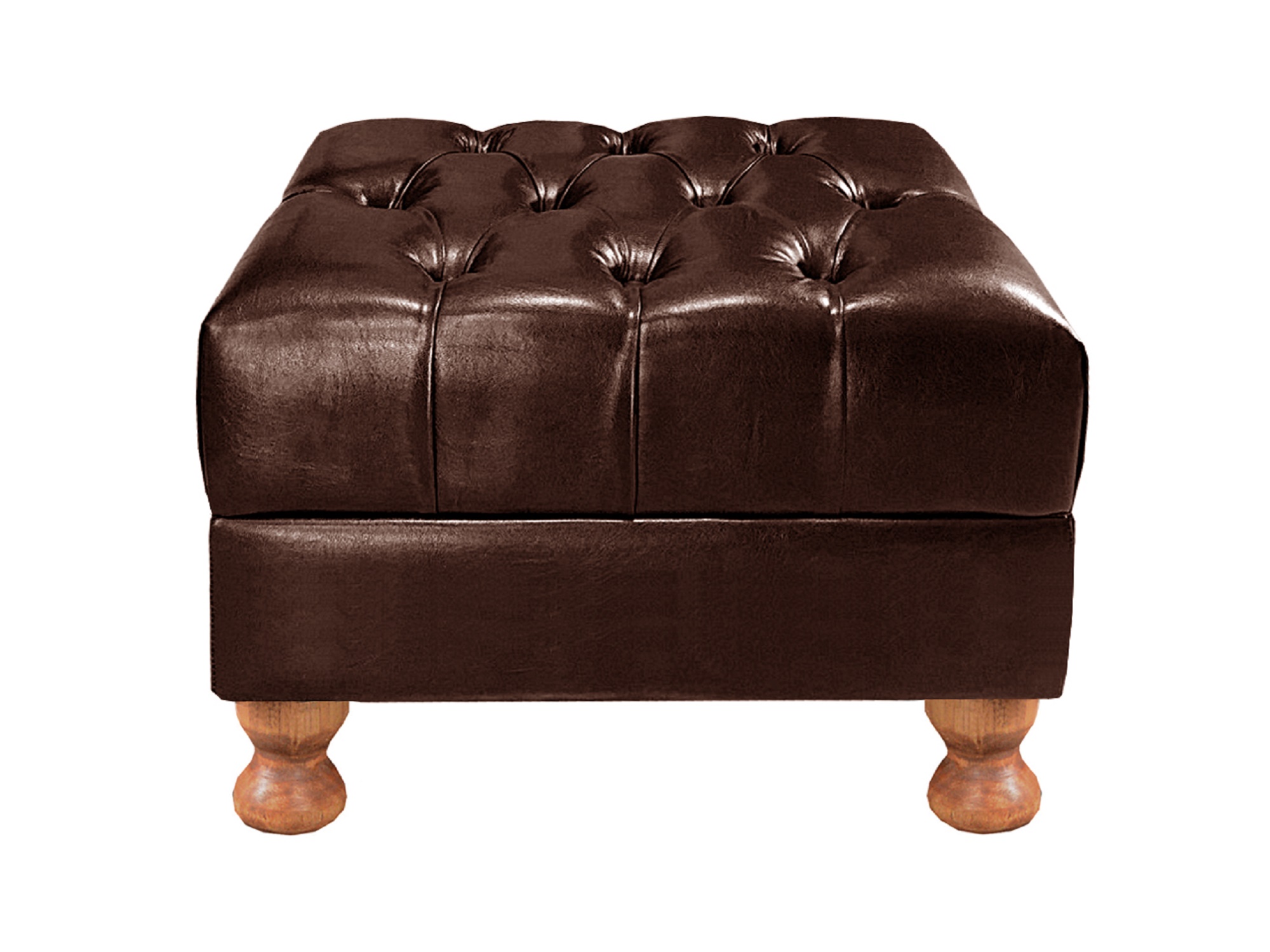 Kit Conjunto Poltrona Com Puff Chesterfield Capitonê Luís Xv - Couríssimo Café