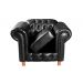 Kit Conjunto Poltrona Com Puff Chesterfield Capitonê Luís Xv - Couríssimo Preto