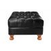 Kit Conjunto Poltrona Com Puff Chesterfield Capitonê Luís Xv - Couríssimo Preto
