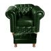Kit Conjunto Poltrona Com Puff Chesterfield Capitonê Luís Xv - Couríssimo Verde