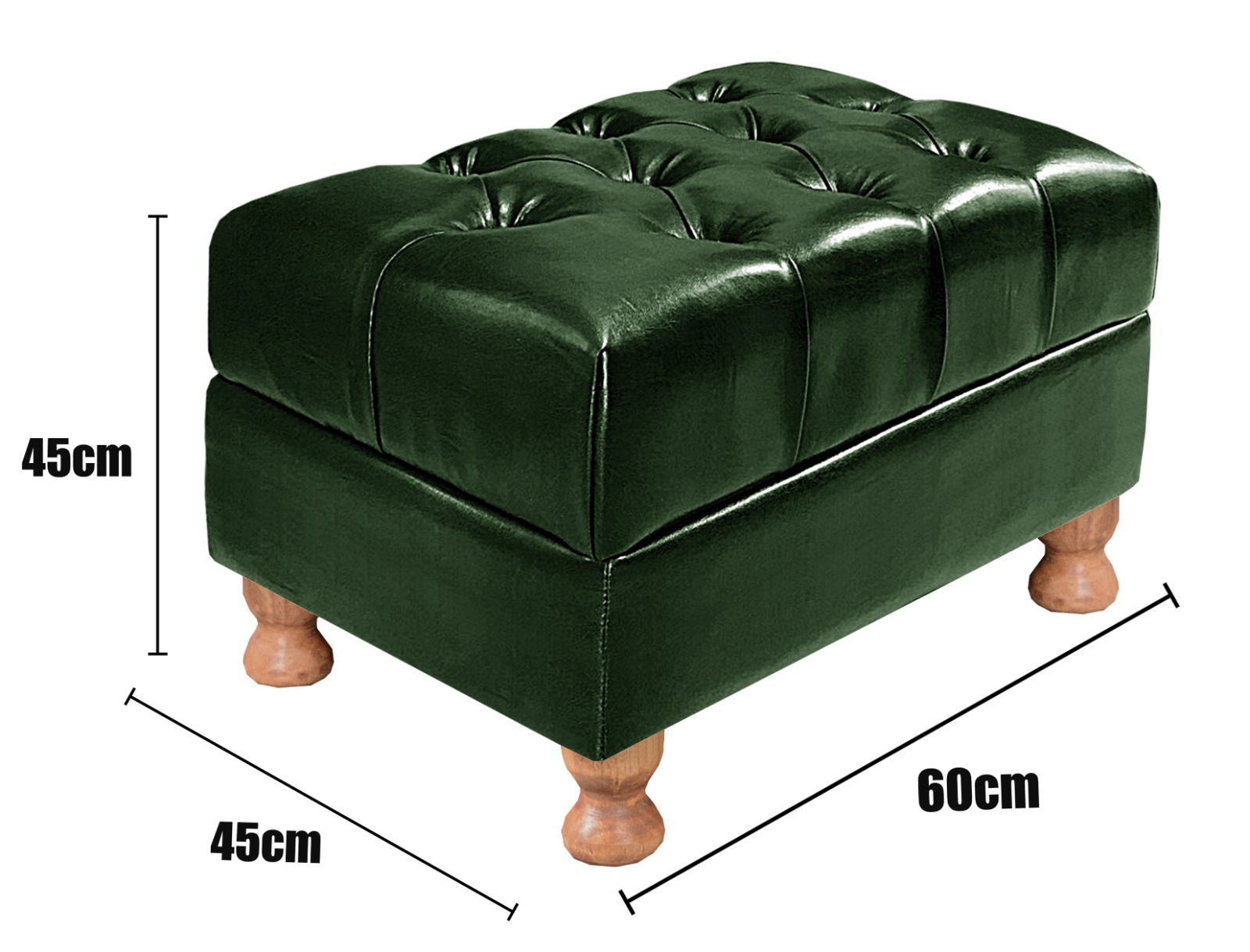 Kit Conjunto Poltrona Com Puff Chesterfield Capitonê Luís Xv - Couríssimo Verde