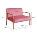 Kit Namoradeira E Poltrona Anita Braço Madeira -  Suede Rosa
