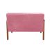Kit Namoradeira E Poltrona Anita Braço Madeira -  Suede Rosa