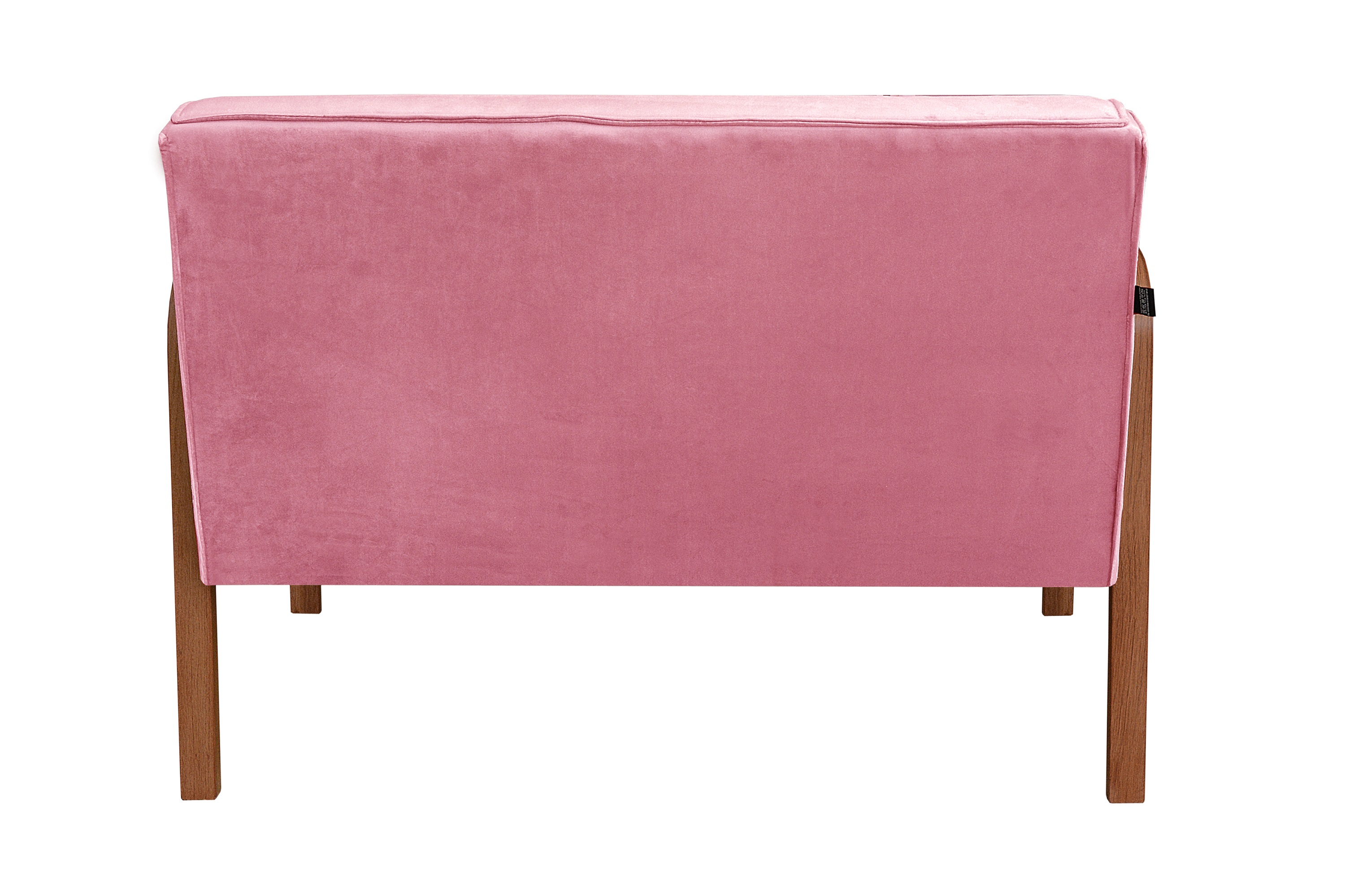 Kit Namoradeira E Poltrona Anita Braço Madeira -  Suede Rosa