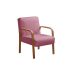 Kit Namoradeira E Poltrona Anita Braço Madeira -  Suede Rosa
