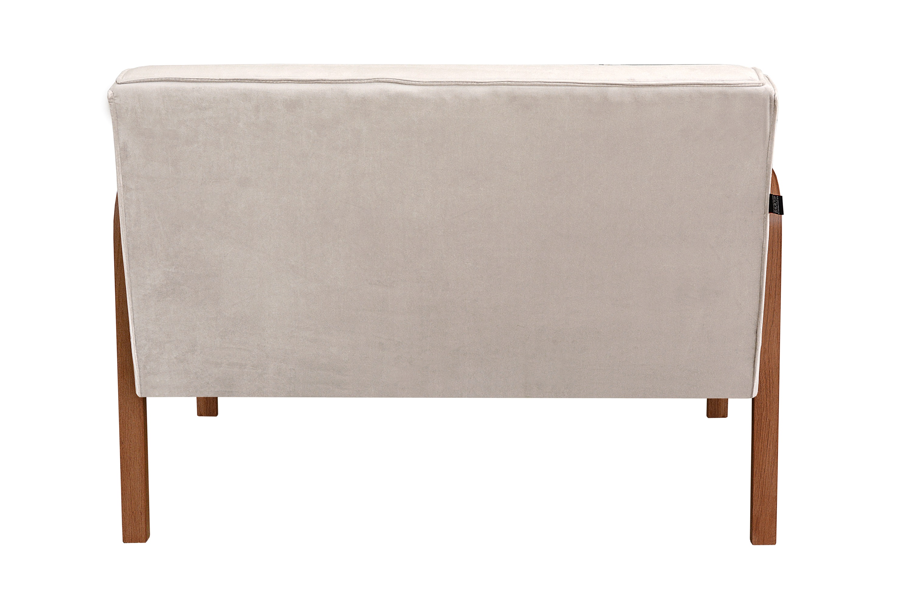 Kit Namoradeira E Poltrona Anita Braço Madeira - Suede Bege