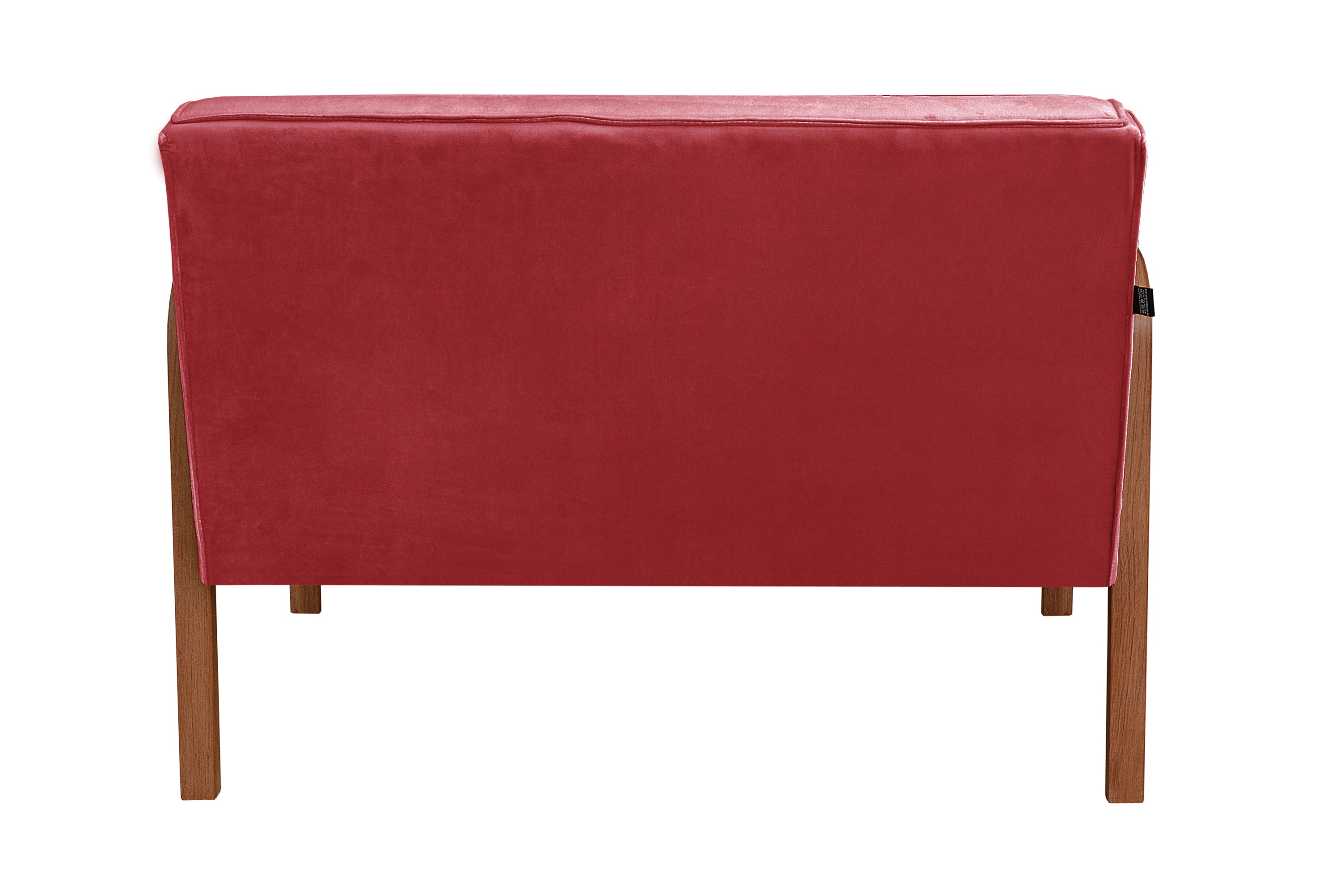 Kit Namoradeira E Poltrona Anita Braço Madeira - Suede Bordô