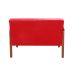 Kit Namoradeira E Poltrona Anita Braço Madeira - Suede Vermelho