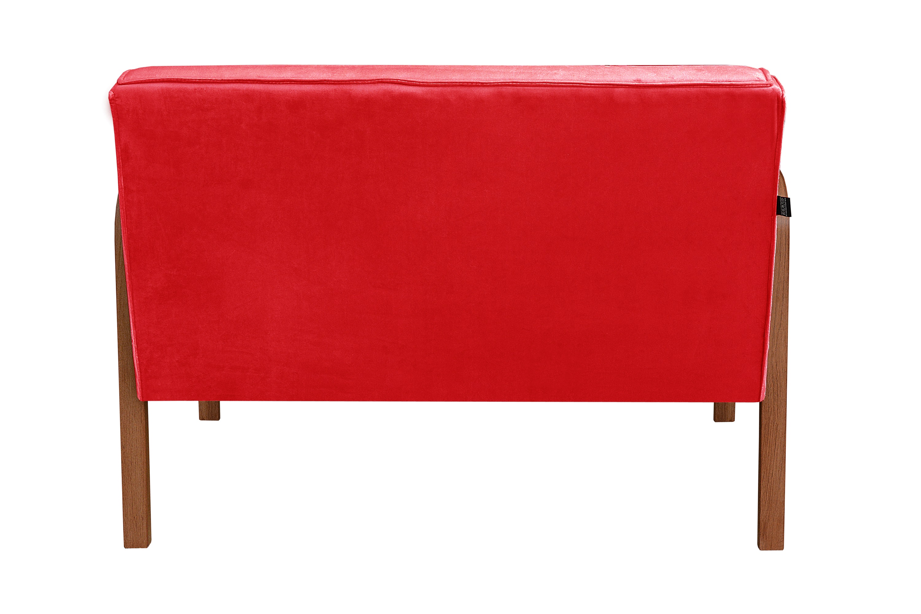 Kit Namoradeira E Poltrona Anita Braço Madeira - Suede Vermelho
