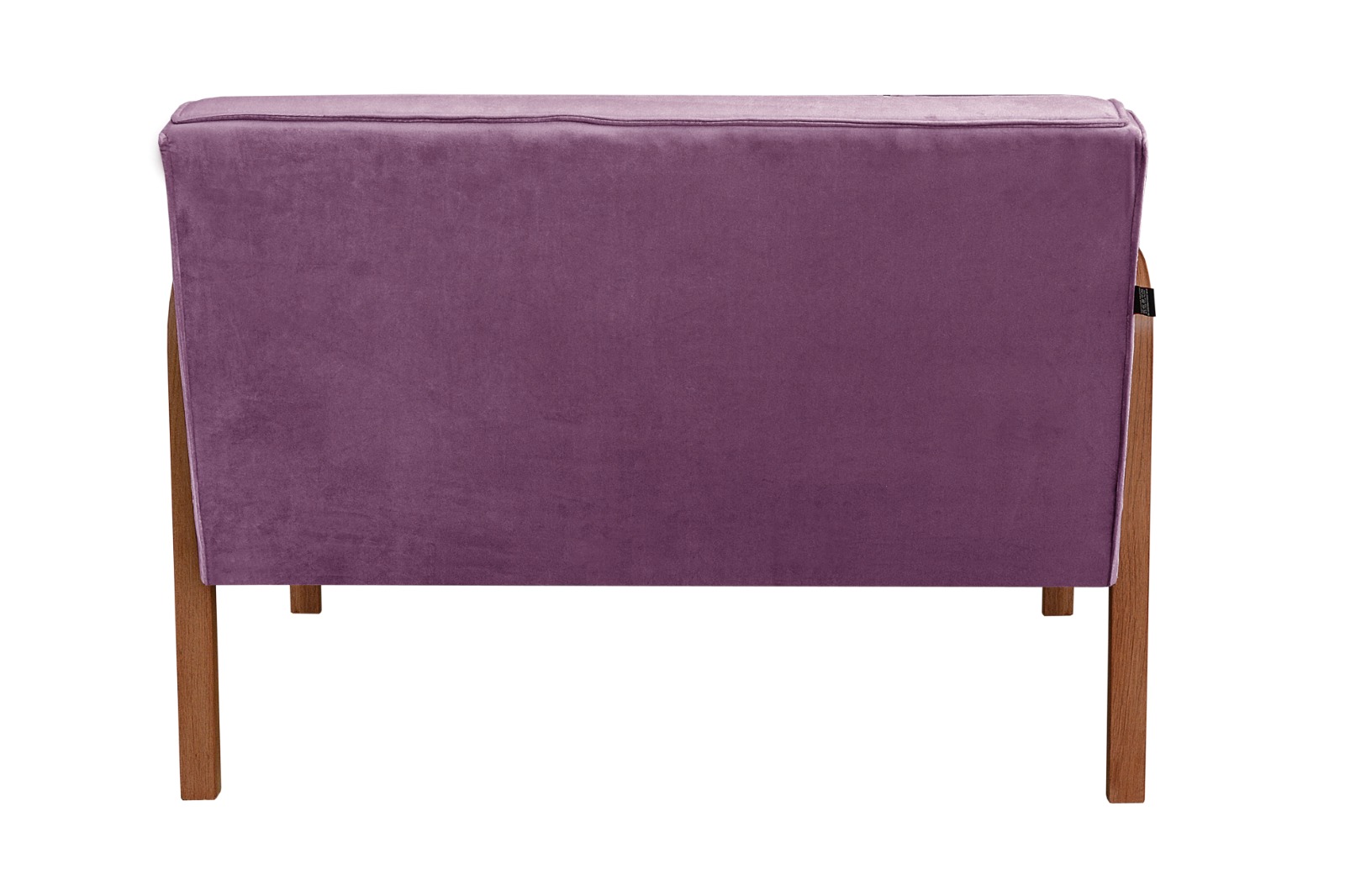 Kit Namoradeira E Poltrona Anita Braço Madeira - Veludo Roxo