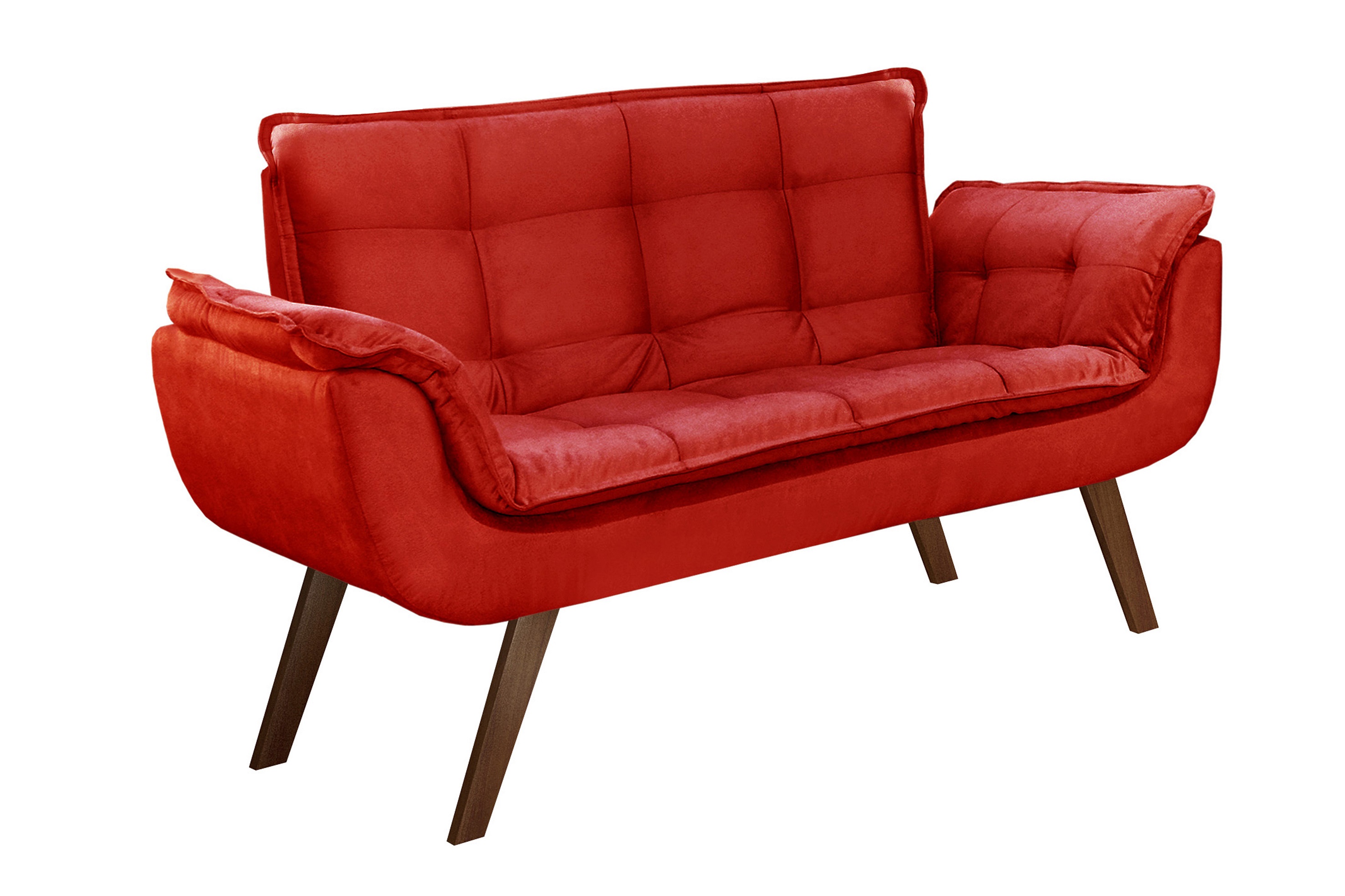 Namoradeira Opala 2 Lugares - Suede Vermelho