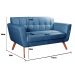 Namoradeira Sofá 2 Lugares Bruna Decoração - Linho Azul