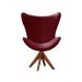 Poltrona Alice Egg Lisa Base Giratória De Madeira - Suede Bordô