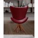 Poltrona Alice Egg Lisa Base Giratória De Madeira - Suede Bordô