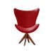 Poltrona Alice Egg Lisa Base Giratória De Madeira - Suede Vermelho