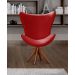 Poltrona Alice Egg Lisa Base Giratória De Madeira - Suede Vermelho
