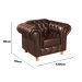 Poltrona Chesterfield Capitonê Luís Xv Com Molas - Couríssimo Marrom