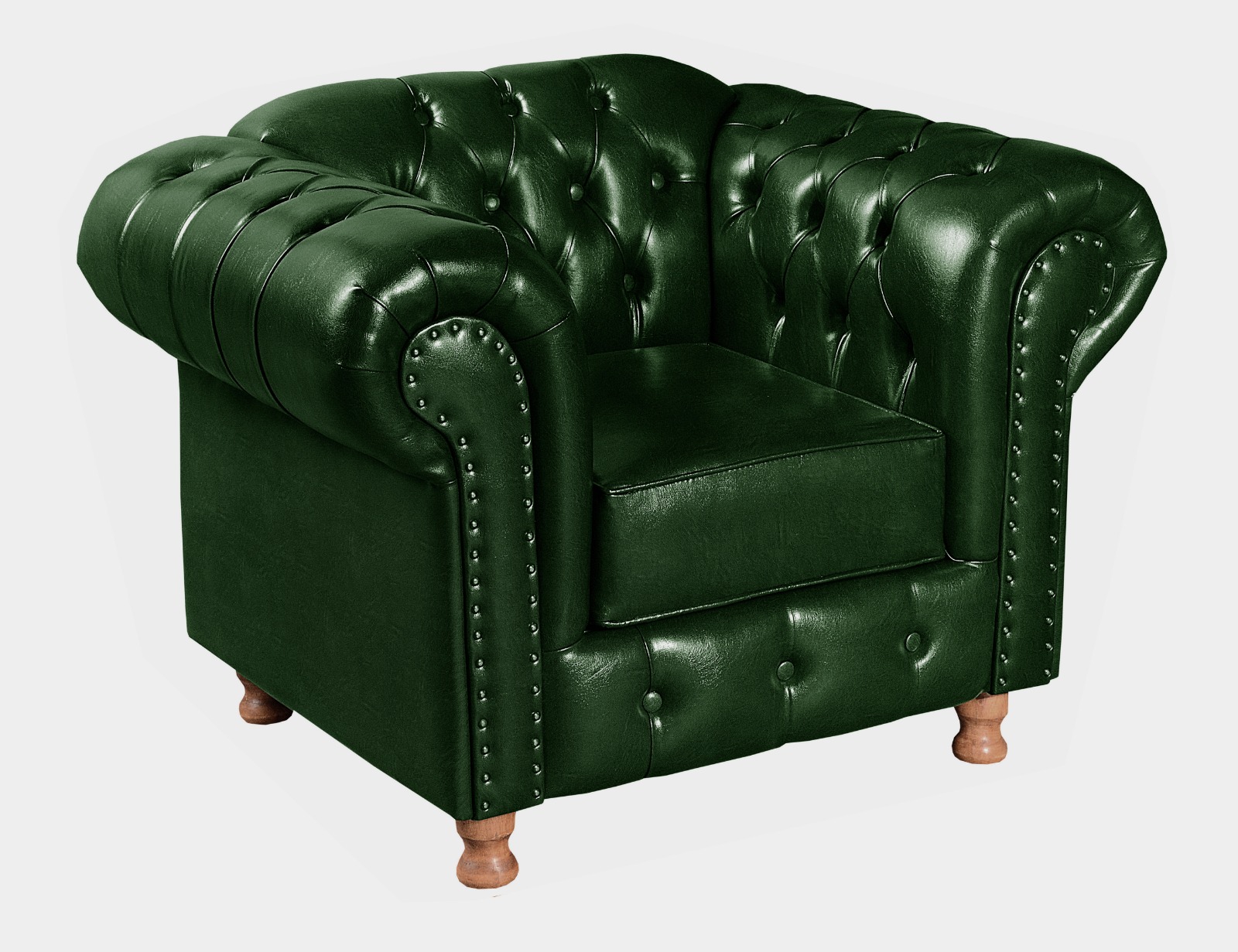 Poltrona Chesterfield Capitonê Luís Xv Com Molas - Couríssimo Verde