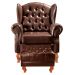 Poltrona Chesterfield Com Puff Imperador Para Sala Quarto Leitura - Couríssimo Café