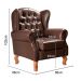 Poltrona Chesterfield Com Puff Imperador Para Sala Quarto Leitura - Couríssimo Café