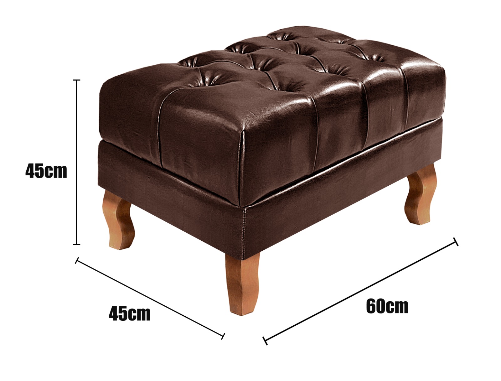 Poltrona Chesterfield Com Puff Imperador Para Sala Quarto Leitura - Couríssimo Café
