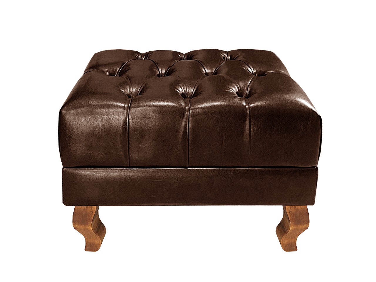 Poltrona Chesterfield Com Puff Imperador Para Sala Quarto Leitura - Couríssimo Café