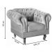 Poltrona Chesterfield Dom Pedro Vintage Retrô Capitonê Couro Branco