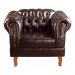Poltrona Chesterfield Dom Pedro Vintage Retrô Capitonê Couro Marrom