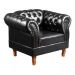 Poltrona Chesterfield Dom Pedro Vintage Retrô Capitonê Couro Preto