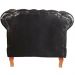Poltrona Chesterfield Dom Pedro Vintage Retrô Capitonê Couro Preto