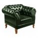 Poltrona Chesterfield Dom Pedro Vintage Retrô Capitonê Couro Verde